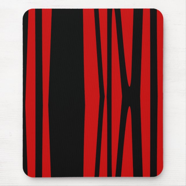 Mousepad, modern, schwarz, rot, abstrakt mousepad (Vorne)