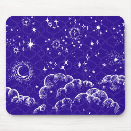 Mousepad "Moon and Stars" (blau)