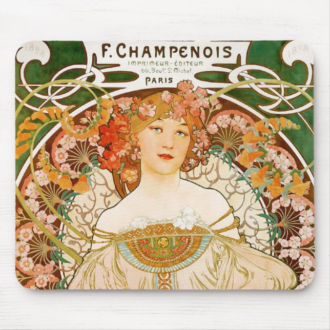 Mousepad: Mucha - Champenois Mousepad (Vorne)