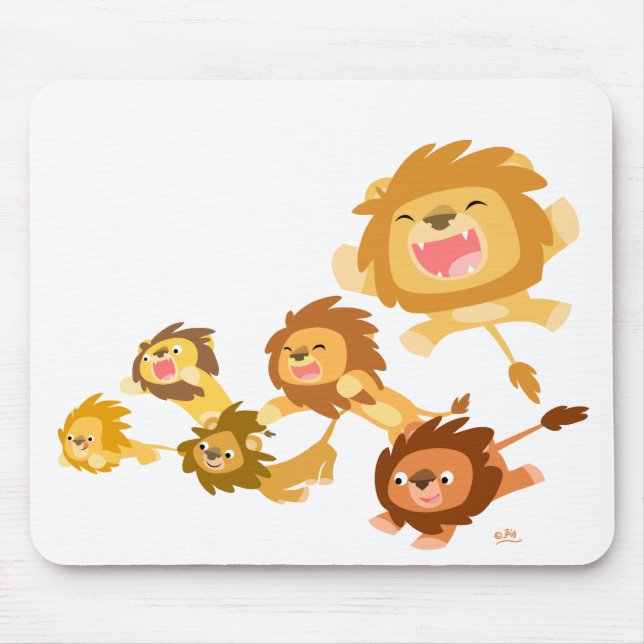 Mousepad niedlich Cartoon Lions (Vorne)