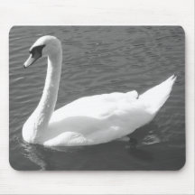 Mousepad oder Mousemat - Swan in Schwarz & Weiß