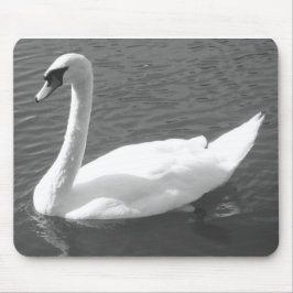Mousepad oder Mousemat - Swan in Schwarz & Weiß