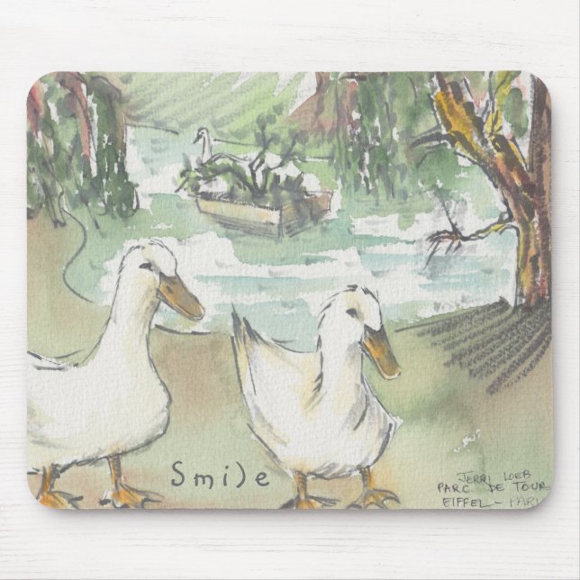 Mousepad "Paris/Parc Sketch Watercolor" (Vorne)