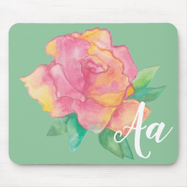 Mousepad "PINK Blume/Wasserfarbskizze" (Vorne)