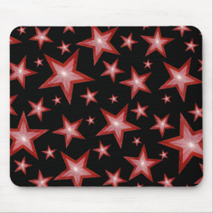 Mousepad Red Stars schwarz