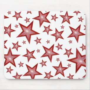 Mousepad Red Stars weiß