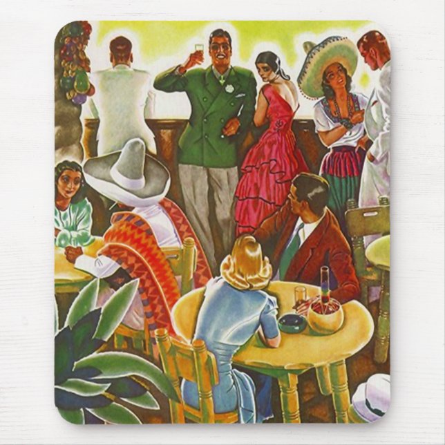 Mousepad ~ Retro Mitte des Jahrhunderts südlich (Vorne)