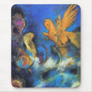 Mousepad: Roger & Angelica 2 von Odilon Redon Mousepad
