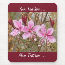 Mousepad - Rosa Blume mit Text