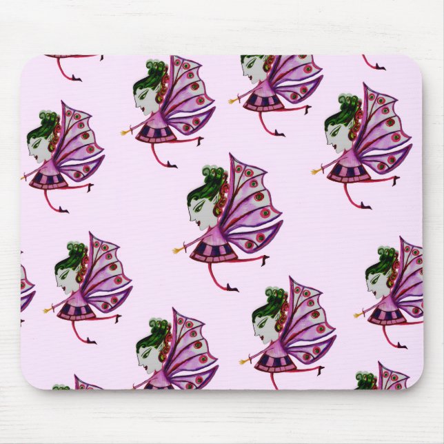 Mousepad rosa Pilzfeen Design (Vorne)