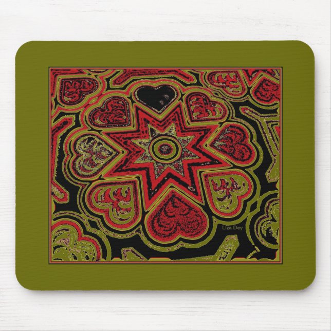Mousepad "Rustic Hearts" (Vorne)