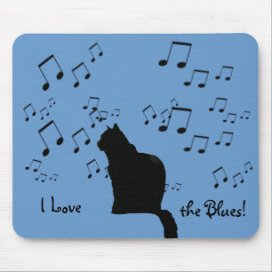 Mousepad - Schwarze Blues Cat