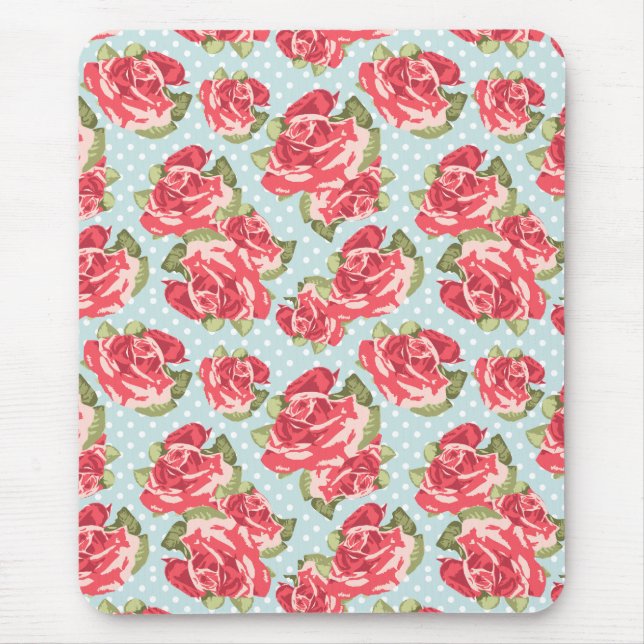 Mousepad Shabby Chic-Rosen-mit BlumenVintages (Vorne)