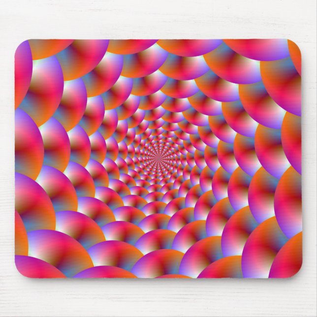 Mousepad Spirale der Scherben in Rosa und Violett (Vorne)