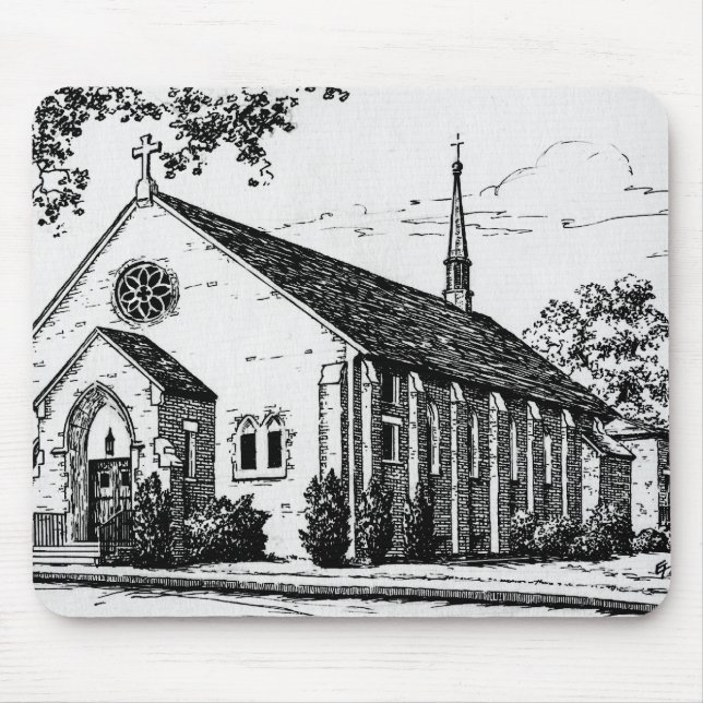 Mousepad St Martin der Ausflug-Kirche (Vorne)