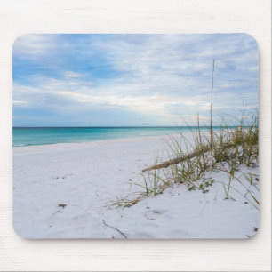Mousepad Strandhafer und weißer Sandstrand Morgen