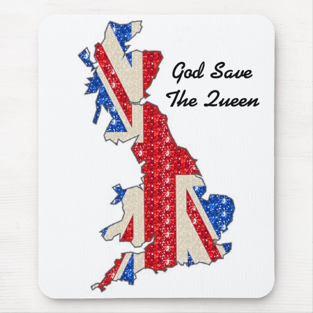 Mousepad UK Flag God Rettete The Queen (Vorne)