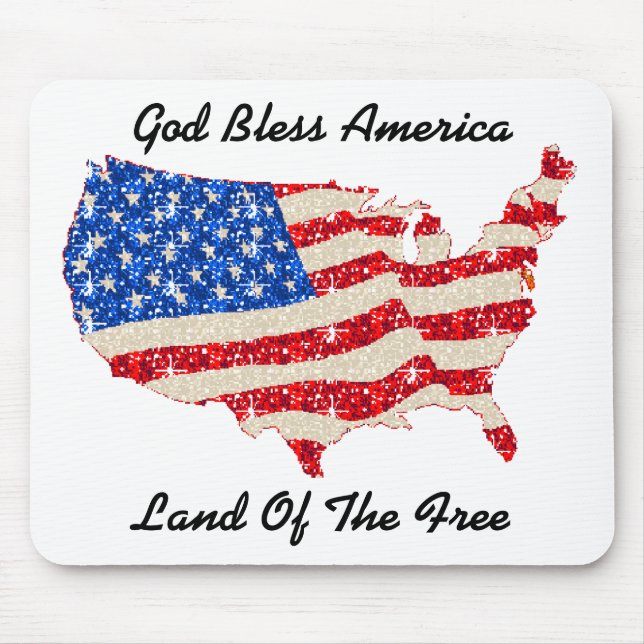 Mousepad USA Flag Gott segne Amerika (Vorne)