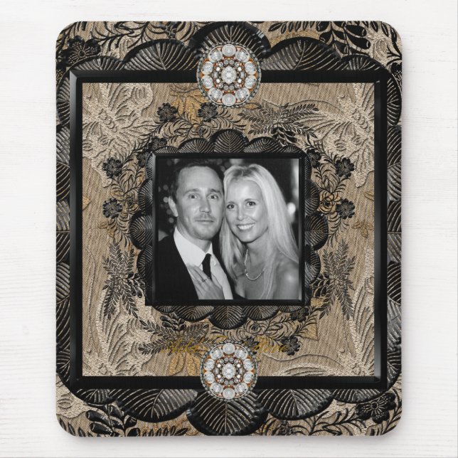 Mousepad vergrößern Schwarz-Braun-Rahmen (Vorne)