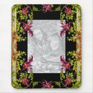 Mousepad Vintag "ADD Your Foto" Schwarze Flora
