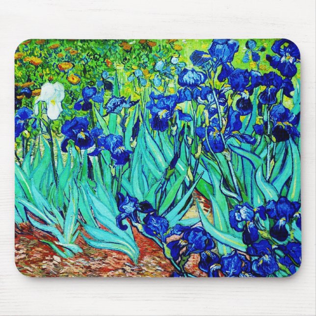 Mousepad Vintag Art Irises (Vorne)