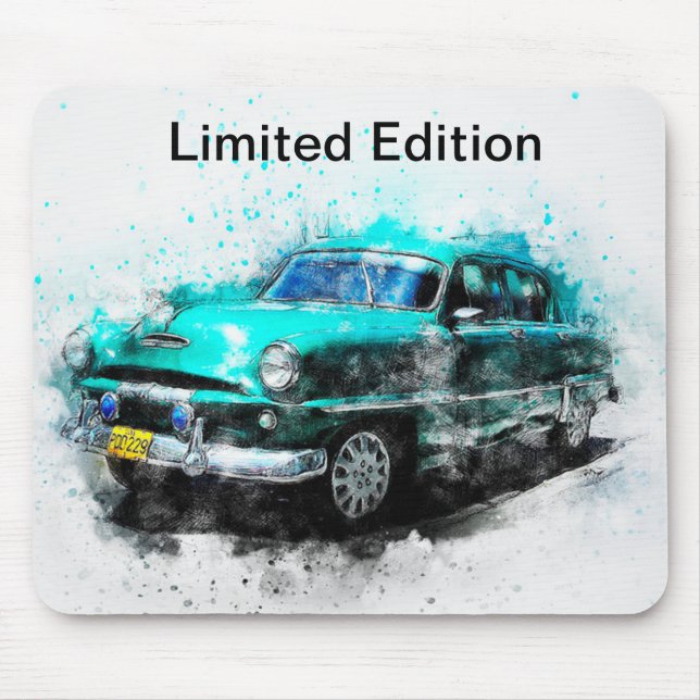 Mousepad Vintag Green Car in limitierter Auflage (Vorne)