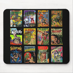 Mousepad Vintages Comic Buchcover Collage