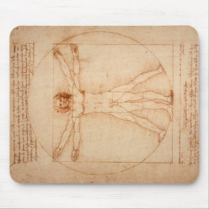 Mousepad Vitruvian Mann durch Leonardo da Vinci