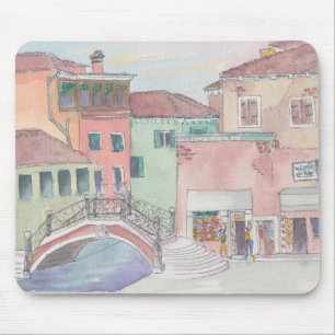 Mousepad Watercolor Sketch "Shopping/Italien"