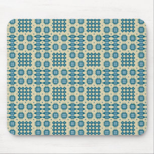 Mousepad: Welsh Tapestry Pattern, Marine, Taupe Mousepad