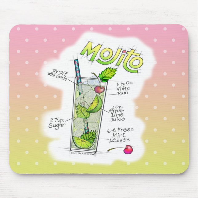 MOUSEPADS - MOJITO RECIPE COCKTAIL ART (Vorne)
