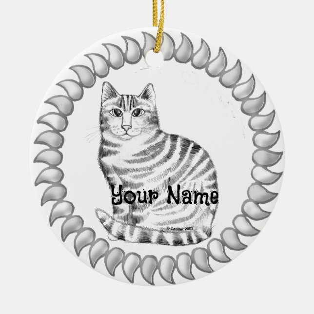 Mouser Tabby Cat Keramik Ornament (Vorne)