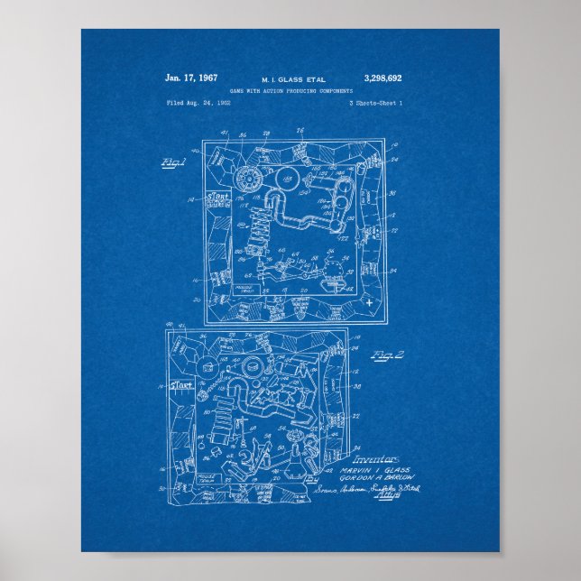 Mousetrap Board Game Patent - Blueprint Poster (Vorne)