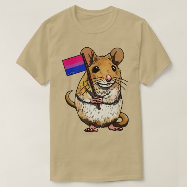 Mousie mit Bi Flag T-Shirt (Design vorne)