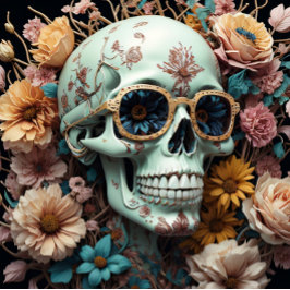 Mousseline Blume Skull Paper Seite rechts Seidenpapier