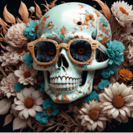 Mousseline Blume Skull Paper Seite verlassen Seidenpapier
