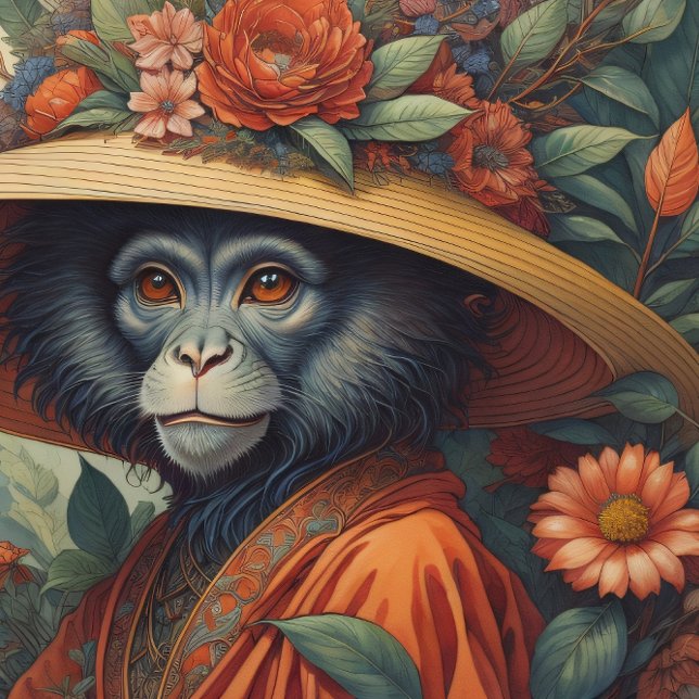 Mousseline Flower Hat Monkey chimp v6 Tissue paper Seidenpapier (Von Creator hochgeladen)