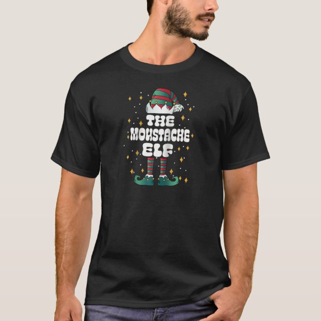 Moustache Elf Xmas Group Christmas Matching Family T-Shirt (Vorderseite)