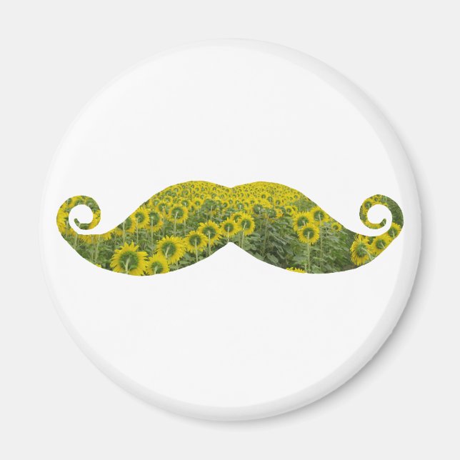 Moustcahe, Mustache Blume Funny Magnet (Vorne)