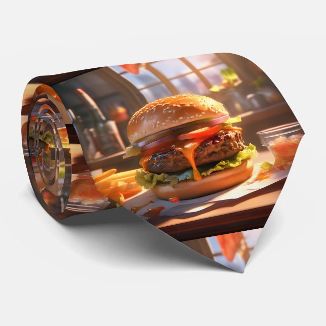Mouthwässering Cheeseburger Neck Tie Krawatte (Gerollt)