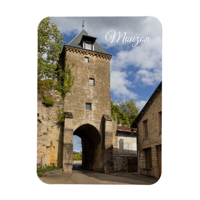 Mouzon Medieval Gatehouse, Frankreich Magnet (Vertikal)