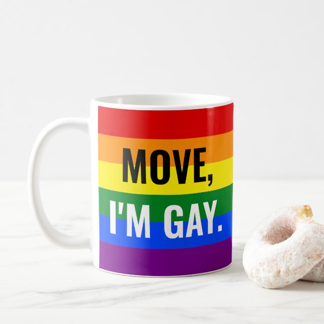Move I bin Gay Rainbow Tasse (Mit Donut)