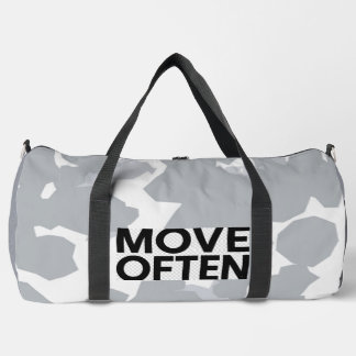 "Move Often Camo Duffel" Duffle Bag