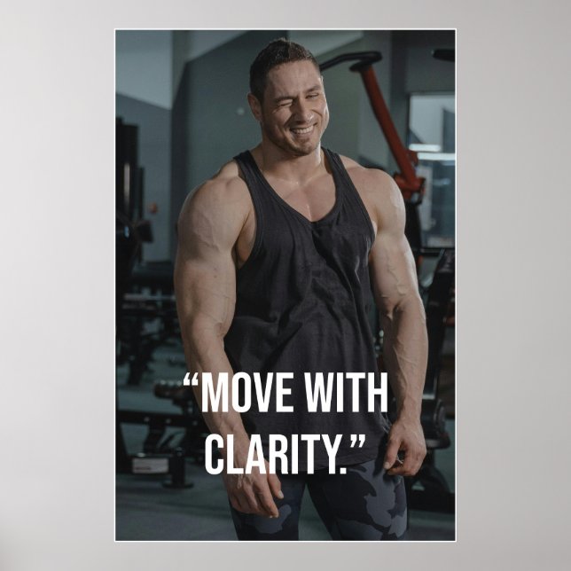 Move With Clarity Fitness Quote Poster (Vorne)