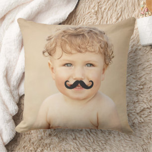 Moveable Funny Black Mr Mustache/Mustache Foto Kissen