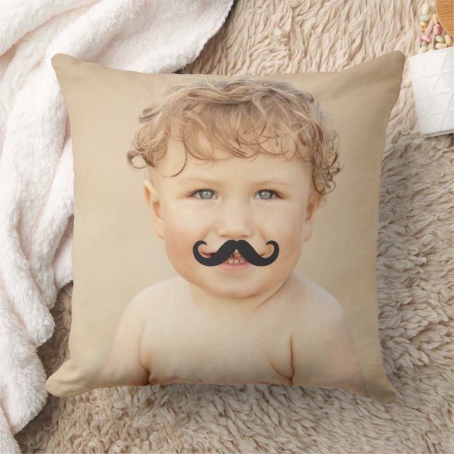 Moveable Funny Black Mr Mustache/Mustache Foto Kissen (Decke)