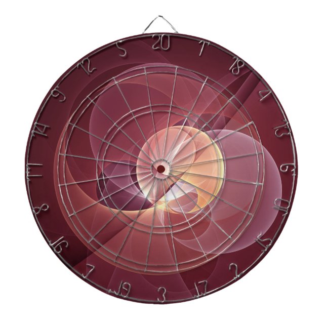 Movement Abstrakt Modern Wine Red Pink Fraktal Kun Dartscheibe (vorne)