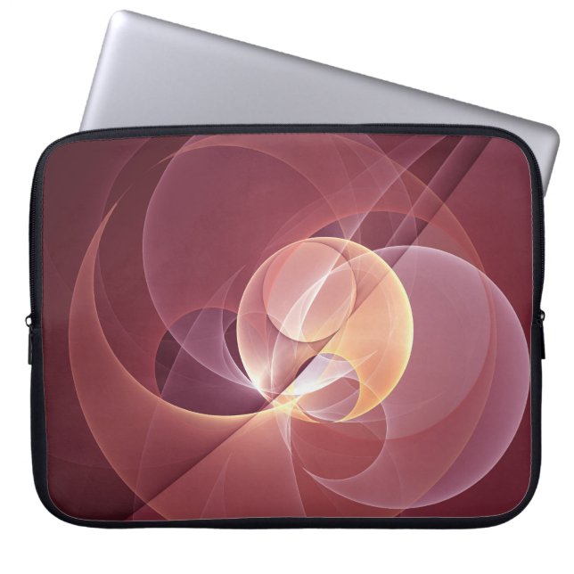 Movement Abstrakt Modern Wine Red Pink Fraktal Kun Laptopschutzhülle (Vorderseite)