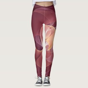 Movement Abstrakt Modern Wine Red Pink Fraktal Kun Leggings