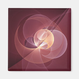 Movement Abstrakt Modern Wine Red Pink Fraktal Kun Magnet